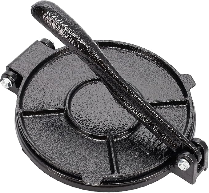Tortilla Press and Pataconera 7.5 Inch Cast Iron Tortilla Press